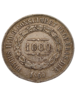 Brasil 1000 Réis 1860 - Prata