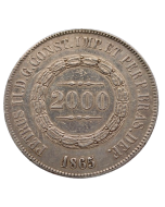 Brasil 2000 Réis 1865 - Prata