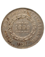 Brasil 1000 Réis 1857 - Prata