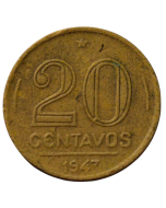 Brasil 20 Centavos 1947 - (7 perna curta)