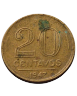 Brasil 20 Centavos 1947 - (7 perna curta)