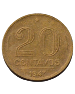 Brasil 20 Centavos 1947 - (7 perna curta)