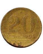 Brasil 20 Centavos 1948 - Vargas (reverso inclinado)