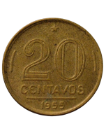 Brasil 20 Centavos 1955 - Batida Dupla