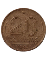 Brasil 20 Centavos 1943 - Níquel Rosa