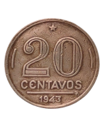 Brasil 20 Centavos 1943 - Níquel Rosa