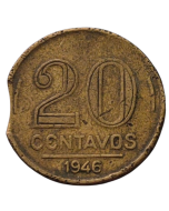 Brasil 20 Centavos 1946 - Falha no Disco