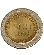 Colômbia 500 Pesos 2020 - Sapo de Cristal