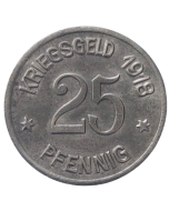 Cidade de Coblenz 25 Pfennig 1918 