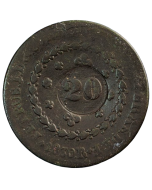 Brasil 40 Réis 1830 R - Com carimbo 20