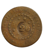 Brasil 40 Réis 1830 R - Com carimbo 20