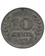 Holanda 10 Cents 1942 - Ocupação Alemã