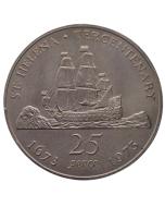 Santa Helena 25 Pence 1973 - Tricentenário do domínio britânico