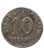 Cidade de Zweibrücken 10 Pfennig 1919