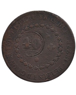 Brasil 80 Réis 1827 R - 25 Tulipas (Com carimbo 40 Rés/Florões Obliquos Inclinado Esquerda)