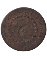 Brasil 40 Réis 1826 R  (Com carimbo 20 Réis/23 Tulipas)