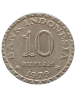 Indonésia 10 Rúpias 1979 - FAO - Programa Nacional de Poupança