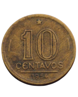 Brasil 10 Centavos 1954 - Rev Inclinado