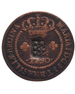 Brasil 10 réis 1790 - com escudete - coroa baixa