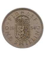 Reino Unido 1 shilling 1954 - Escudo Escocês, leão em pé no escudo coroado