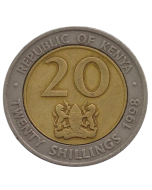 Quênia 20 Shillings 1998