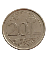 Singapura 20 centavos 2013