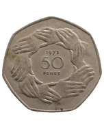 Reino Unido 50 Pence 1973 - Entrada na Comunidade Econômica Européia