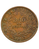 Bolívia 10 Bolivianos 1951