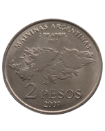 Argentina 2 Pesos 2007 - 25º Aniversário - Ocupação das Ilhas Malvinas