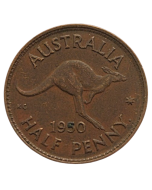 Austrália ½ Pence 1950