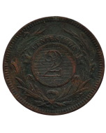 Uruguai 2 Centésimos 1869 A