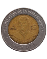 México 5 Pesos 2008 - Centenário da Revolução: Francisco Xavier Mina