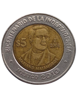 México 5 Pesos 2008 - Centenário da Revolução: Mariano Matamoros