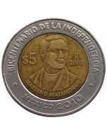 México 5 Pesos 2008 - Centenário da Revolução: Francisco José Múgica