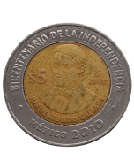 México 5 Pesos 2008 - Centenário da Revolução: Hermenegildo Galeana