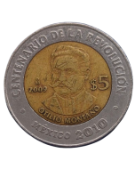 México 5 Pesos 2009 - Centenário da Revolução: Otilio Montaño