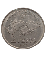 Argentina 2 Pesos 2007 - 25º Aniversário - Ocupação das Ilhas Malvinas