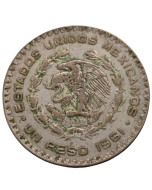 México 1 Peso 1961 - Prata