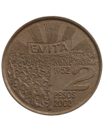 Argentina 2 Pesos 2002 - 50º aniversário - Morte de Evita Perón