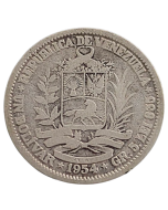 Venezuela 1 Bolivar 1954 - Prata