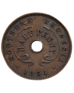 Rodésia do Sul ½ pence 1951