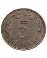 Malta 5 Cents 1976