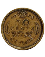 Ceilão 50 Cents 1943