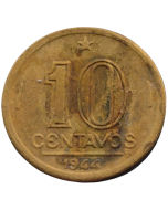 Brasil 10 Centavos 1944 - Com Sigla