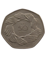 Reino Unido 50 Pence 1973 - Entrada na Comunidade Econômica Européia