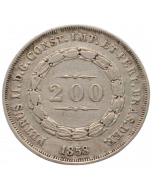 Brasil 200 Réis 1858 - Espinhos (Prata)