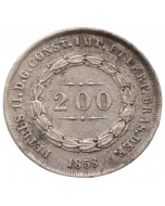 Brasil 200 Réis 1858 - Espinhos (Prata)