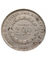 Brasil 200 Réis 1857 - Espinhos (Prata)