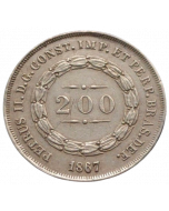 Brasil 200 Réis 1867 - Prata