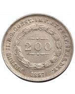 Brasil 200 Réis 1857 - Espinhos (Prata)